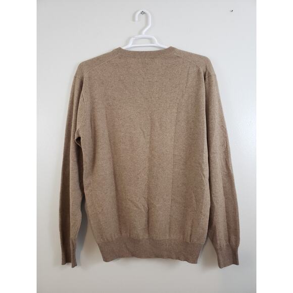 (9) Luciano Dante Sweater Mens Size L Cashmere V-Neck Beige Grandpacore - Picture 5 of 7